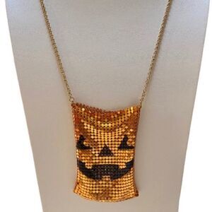 Betsey Johnson Jack O’ Lantern Chainmail Purse Necklace 🎃